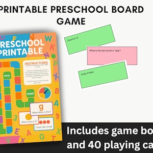 Preschool Board Game | Preschool Phonics Game for Kindergarten | Early Edication Game | Educational Homeschool Activity | Digital Download