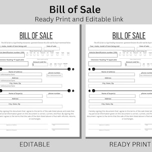 Bill of Sale Template, Bill of Sale Form, Motorcycle Bill of Sale, Vehicle Bill of Sale, pdf Bill of Sale, Simple Boat Bill of Sale Template