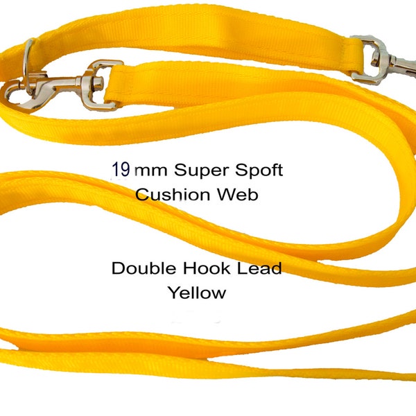 Pet Dog Lead Leash Double Hook Cushion Web 2mts x 19mm (78ins x 3/4ins)