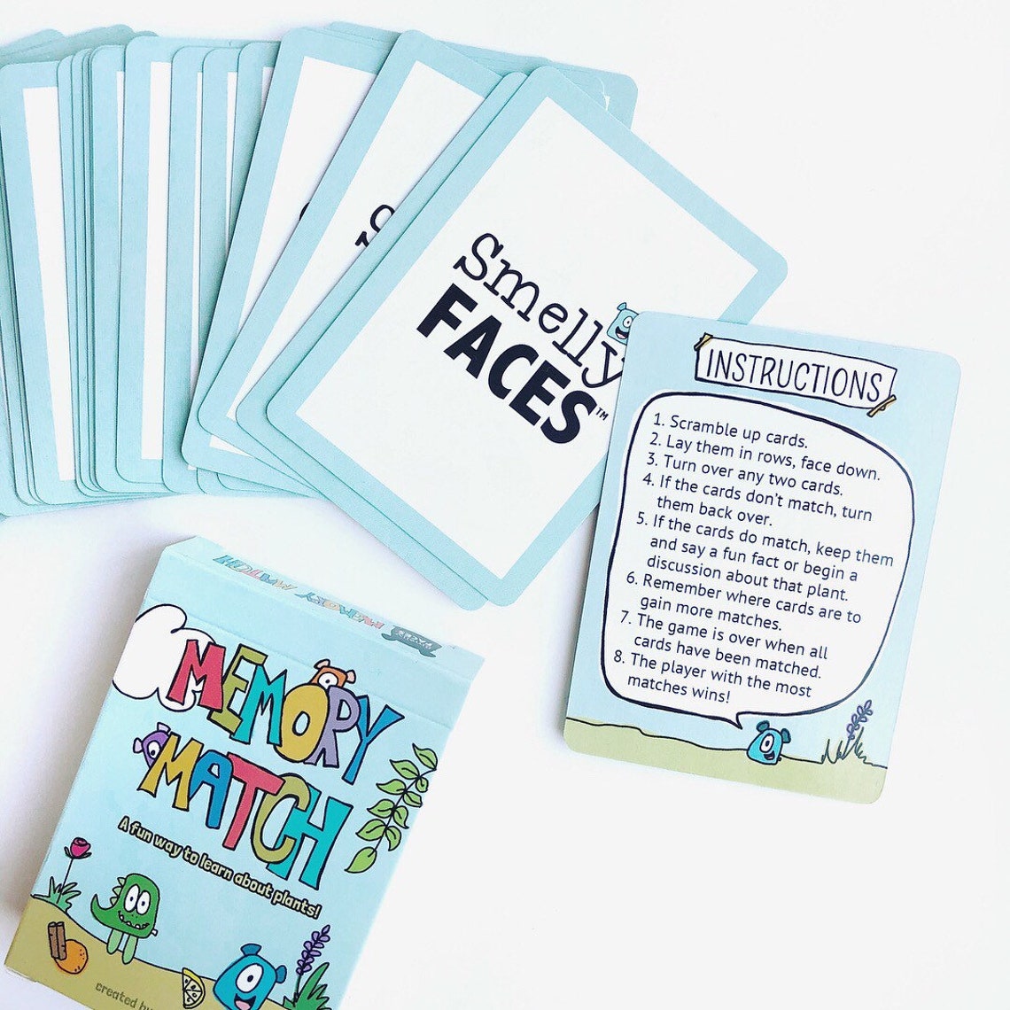 Memory Match Card Game Educational Learn About Plants & Etsy