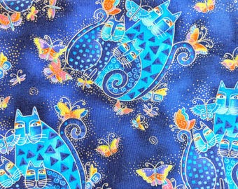 Laurel Burch Felines & Canines Quilt Cotton Fabric -  XL Fat Quarter
