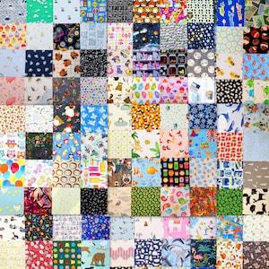 I Spy Fabric Charm Pack: 100 Novelty Prints, 5" Cotton Squares