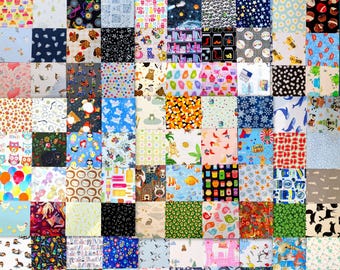 I Spy Fabric Charm Pack: 100 Novelty Prints, 5" Cotton Squares