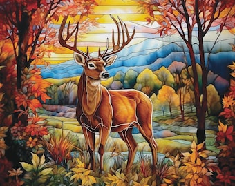 Wanderer of the Woods Panel -100% Cotton by Stephanie Ryan - Camelot Fabrics -  1 yard (36 by 44 inches)