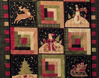 Christmas Treasures  panel - Susan Winget - Benartex - 24" by 44" quilt cotton fabric