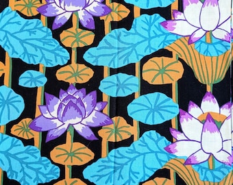 Kaffe Fassett Lotus Stripe in black - Cotton Fabric Fat Quarter