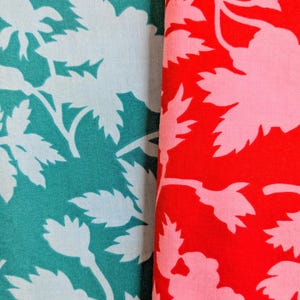 Silhouette -  Kaffe Fassett - 2 pieces -  14 by 21 inches -FQ Rowan Westminster Fibres Fabric OOP HTF     quilt cotton - original- Laundered