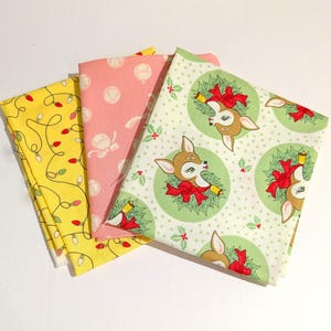 Deer Christmas by Urban Chiks of Moda - 3 piece FAT QUARTER BUNDLE - Quilt Fabric  cotton Out of print hard to find - holiday fabric