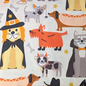 Halloween Fabric FQ: Boo Crew Cats & Dogs in Costume
