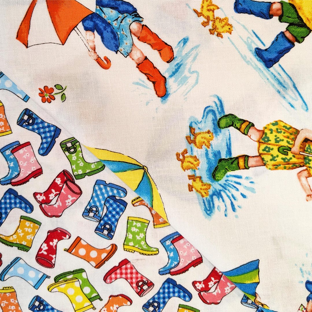 Cotten Puddle Puddle Jumpers Fabric XL FQ Bundle by Kathy Brown Red Rooster 100% ...