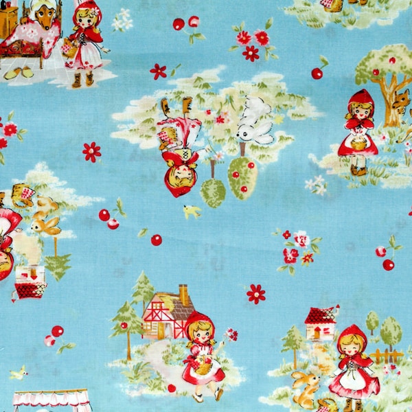 Little Heroines Little Red Riding Hood Fabric by Lecien Japanese Import  -   Kawaii -  OOP FQ hard to find