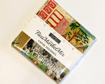 Flea Market Mix 5 " Charm Pack:  Cathe Holden MODA Cotton Quilt