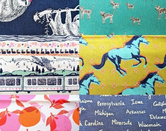 Ruby Star / Cosmo Canvas Linen Blend fabric : Tokyo Train Ride, Clementine, Mustang, Hatbox, VHTF, Out of Print by the FQ