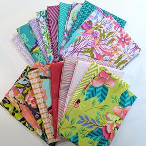 Moon Garden by Tula Pink xlarge fat quarter bundle - 20 quilt cotton prints -  Free Spirit fabrics - retired OOP HTF - full collection