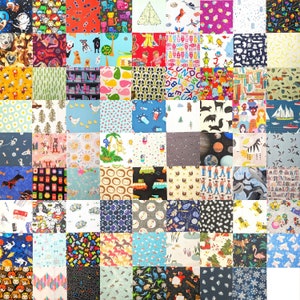 I spy charm pack - 80 novelty 100 % quilt cottonfabric  - 5 " squares  - Exactly these prints - no duplicates -bonus 5 = 85  - 2024  edition