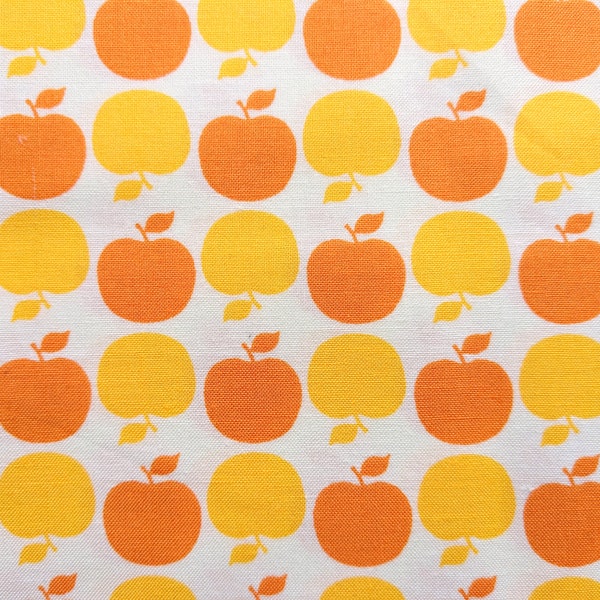 Farmer's Market by Sandi Henderson for Michael Miller - Yellow Orange Apple Dot Fabric - Hard to Find   - fat quarter or half yard