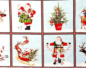 Holly Jolly Christmas Panel  -  Mary Lake Thompson - Robert Kaufman -  Cotton Fabric - 24" by 44"