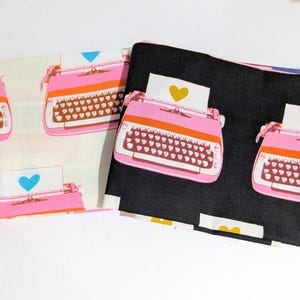 Darlings  2 Typewriters 2 fat quarter bundle in black and Pink by Ruby Star Society oop hard to find - cotton fabric
