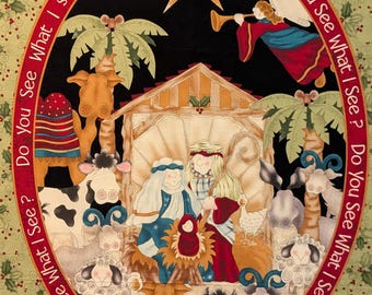 Do You See What I See? - panel - Leanne Anderson ~ Henry Glass~ Nativity ~Xmas - 24" by 44" quilt cotton