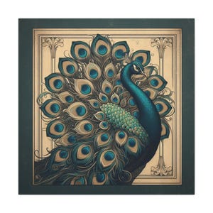 Peacock Canvas Print: Boho Home Decor, Unique Wall Art