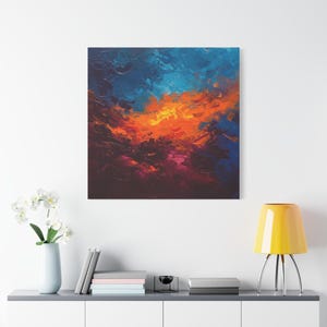 Vibrant Abstract Canvas Wall Art, Colorful Home Decor, Perfect for Living Room or Office, Modern Art for Any Space, Gift Idea