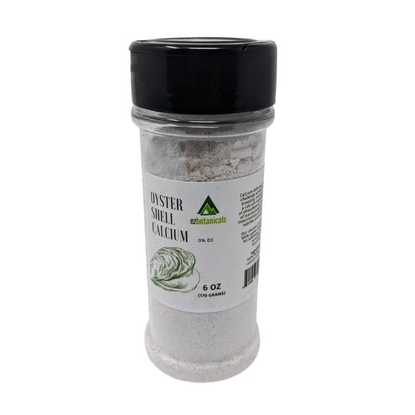 Poudre de calcium d'huître de 6 oz 168 g - pour reptiles, isopodes, amphibiens, grenouilles, oiseaux, hérissons, mouffettes