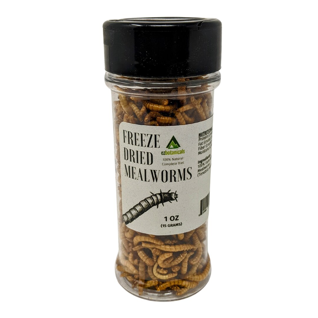 1oz Freeze Dried Mealworms 15g for Reptiles, Amphibians, Frogs, Birds