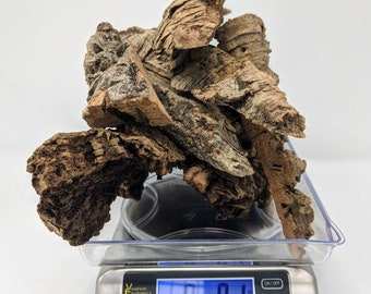 8oz ASSORTED Virgin Cork Bark - for Orchids, Airplants, Reptiles, and Terrariums