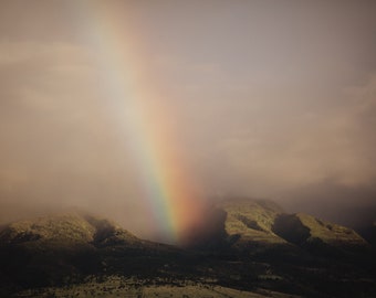 Hawaiian Island Rainbow Photo // Maui, HI Wall Art 11x14 // Island Paradise Landscape Print // Moody Nature Photography