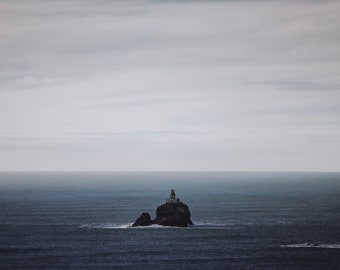 Tillamook Lighthouse Photo, Oregon Wall Art, Ocean Landscape Photography, Living Room Print, Pacific Northwest Fine Art, Oregon Coast 8x10