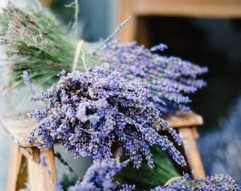 French Lavender Bunch, Flower Bouquet, South of France Photography, Wall Fine Art Photo Picture Deep Fuji Matte Purple Provence 8x10 Pretty