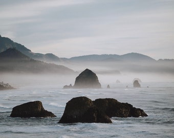 Haystack Rock Oregon Coast Photograph | Ecola State Park Wall Art