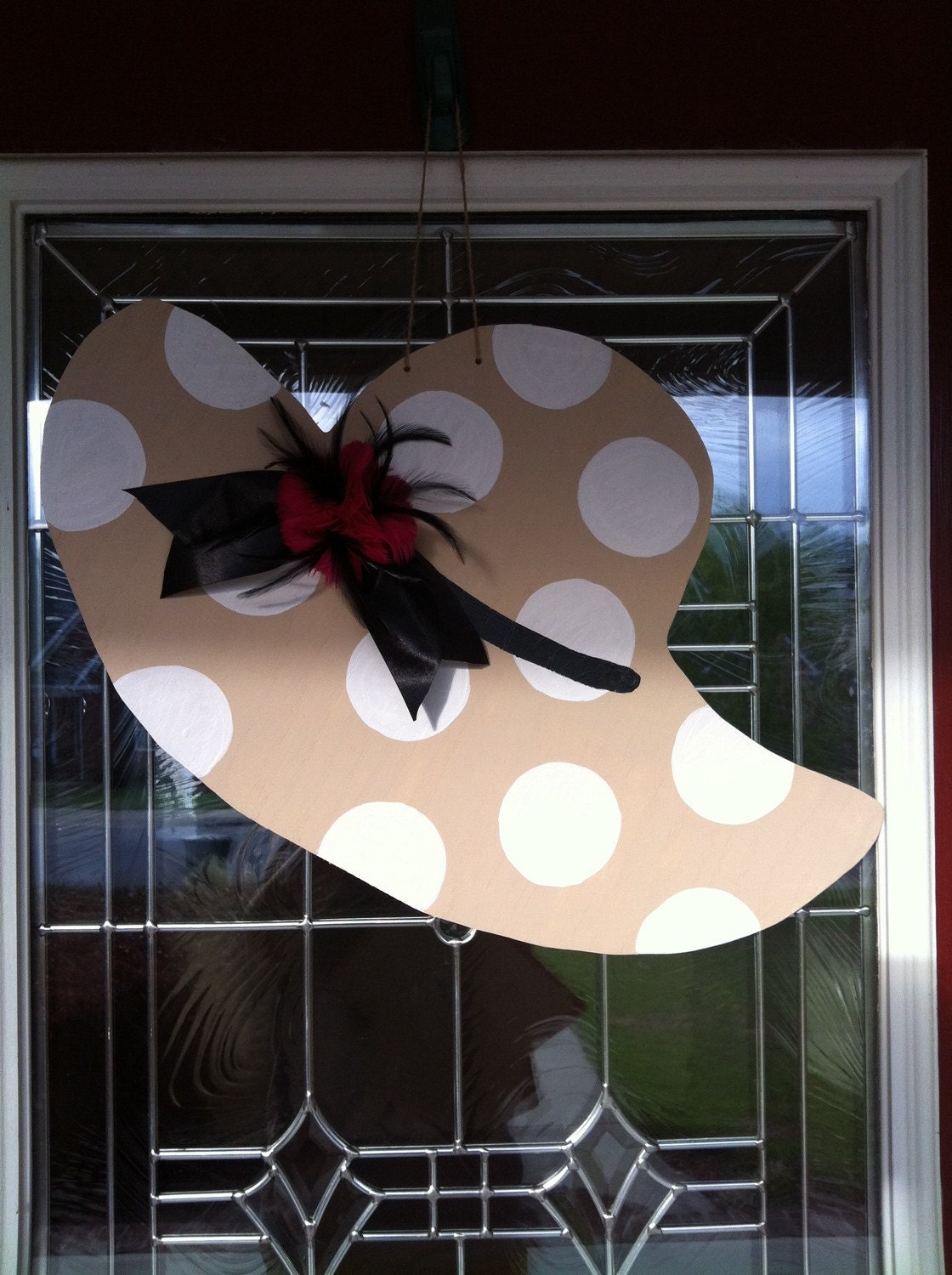 Kentucky Derby Hat Wooden Door Hanger Etsy