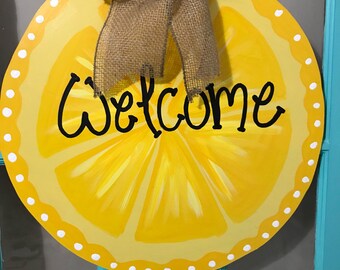 Lemon Slice Wood Door Hanger