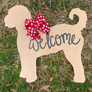 Goldendoodle Dog Wooden Door Hanger