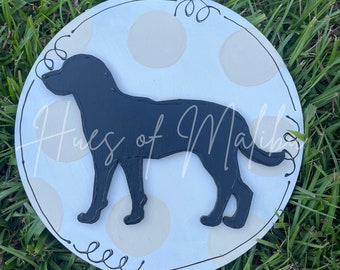 Attachment / Black Lab Dog Attachment for Wood Door Hanger Wreath - Interchangeable Wreath - Door Hanger - Dog - Labrador