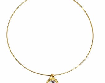 Ready to Ship - Necklace / Gold - Crystal - Charm - Rhinestone - Choker - Minimalist - Everyday - Statement Jewelry