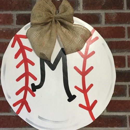 Baseball Door Hanger Sports Door Hanger Bat and Ball Door Etsy