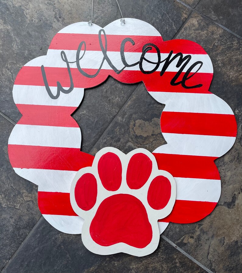 Paw Attachment for Wood Door Hanger Wreath