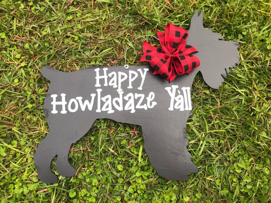 Black Schnauzer Dog Wooden Door Hanger Etsy