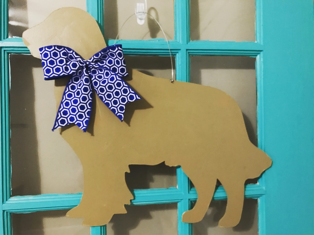 Golden Retriever Dog Wooden Door Hanger Etsy