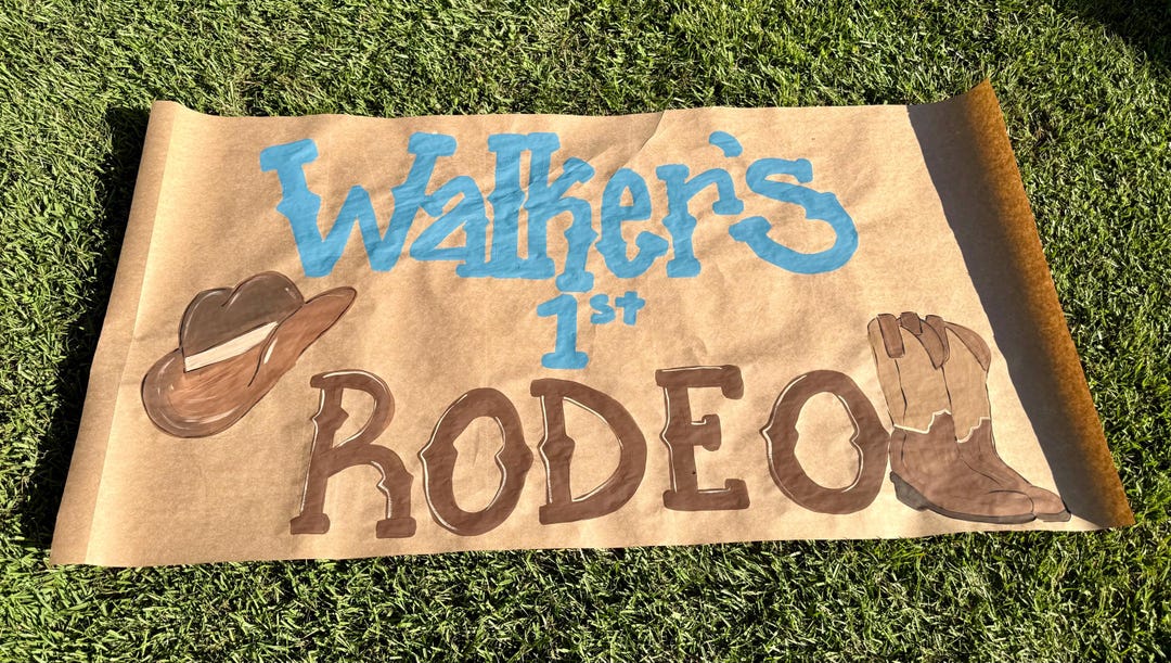 Banner / Sign - Birthday Banner - First Rodeo - First Birthday ...