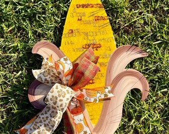 Ready to Ship -Door Hanger / Corn Wooden Door Hanger - Autumn - Door Decor - Welcome -Glitter - Yellow Orange - Fall - Epoxy