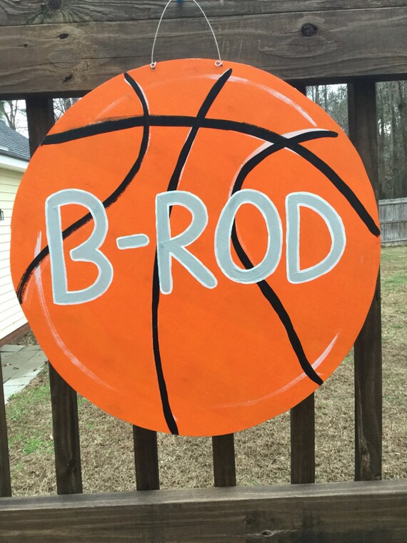 Basketball Wooden Door Hanger | Etsy