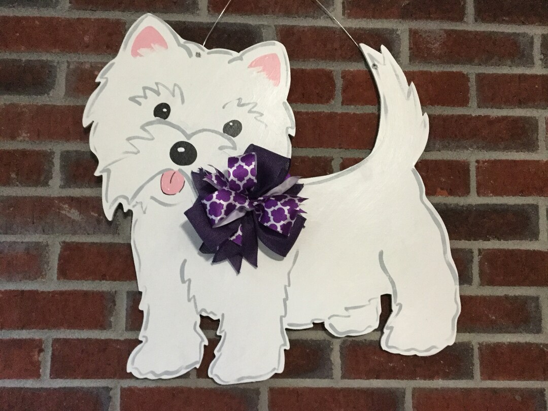 Westie Dog Wooden Door Hanger Etsy