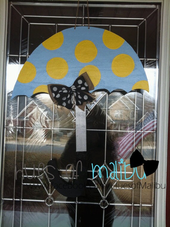 Items similar to Umbrella Wooden Door Hanger on Etsy