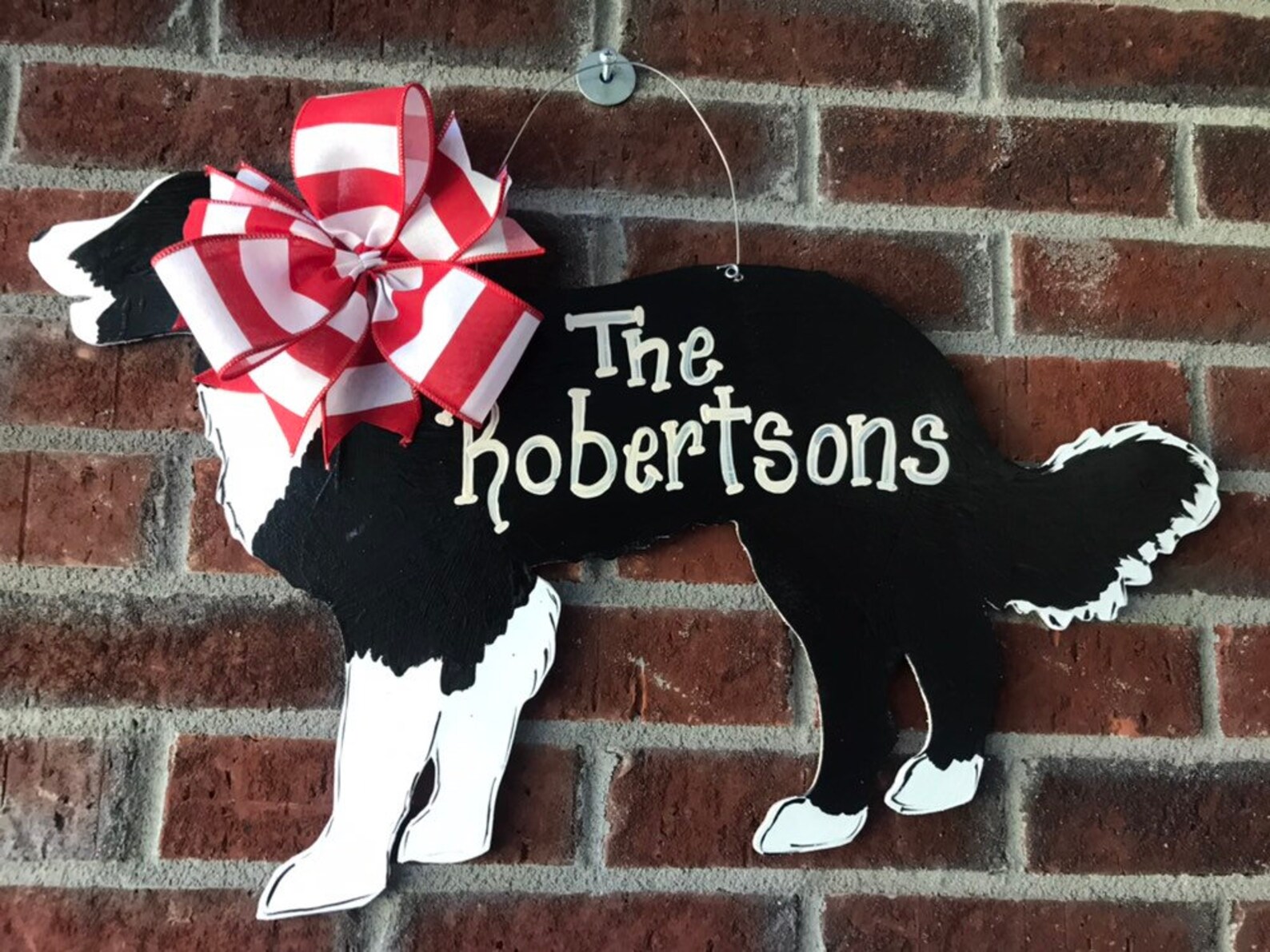 Border Collie Dog Wooden Door Hanger Etsy