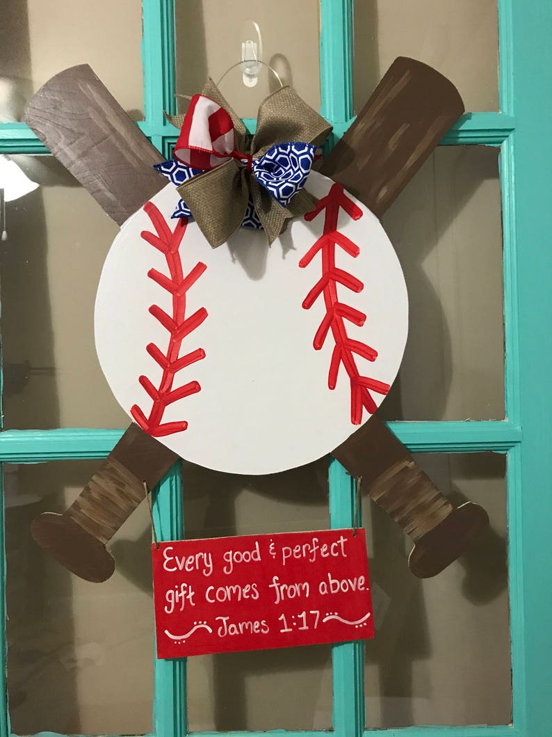 Baseball Wooden Door Hanger