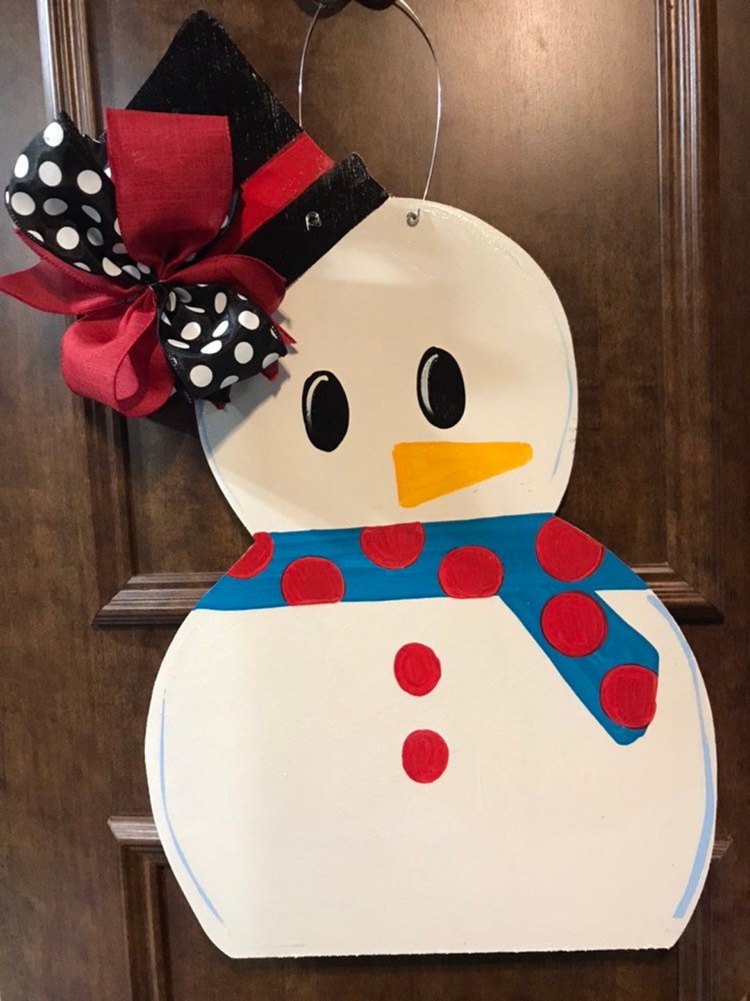Winter Snowman Wooden Door Hanger - Etsy