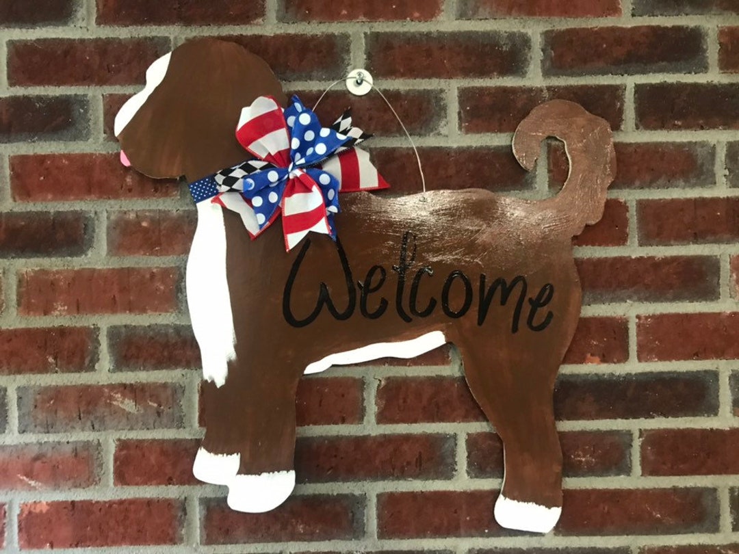 Labradoodle Dog Wooden Door Hanger Etsy